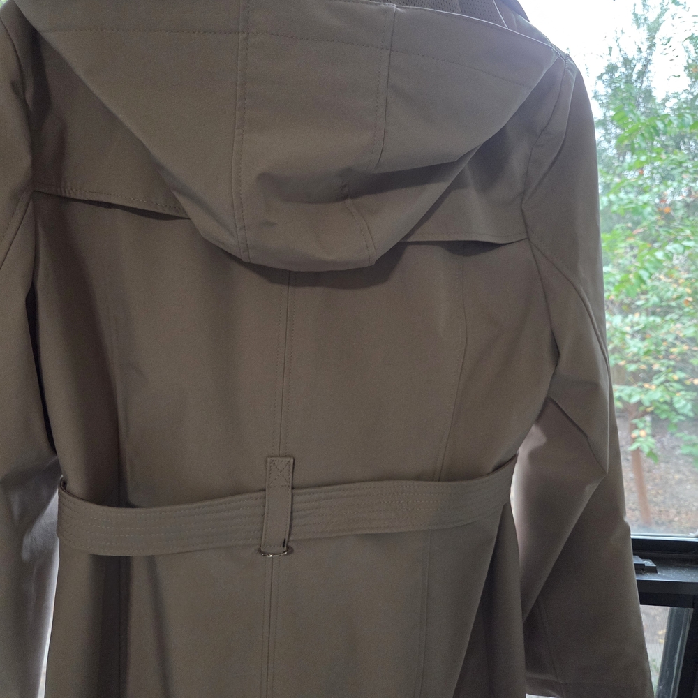 Calvin Klein Women's Brown Hooded Trench Coat